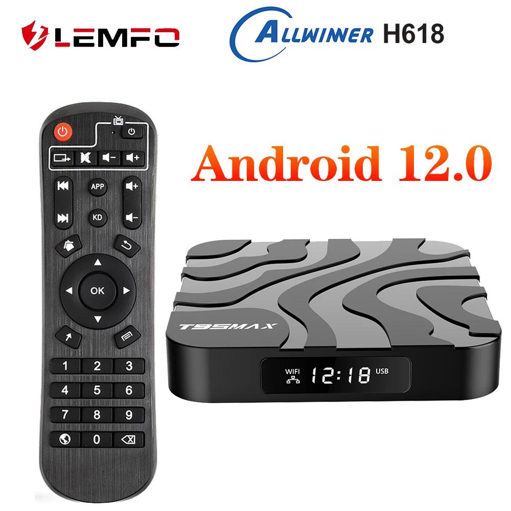 LEMFO Ʈ ȵ̵ TV ڽ,   ̵ ÷̾,  ڽ, ȵ̵ 12, 4GB RAM, 64GB ROM, Allwinner H618, 4K HDR10, T95 Max